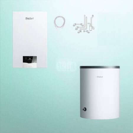 Pakiet - Kocioł gazowy jednofunkcyjny VAILLANT ecoTEC plus VC 15CS/1-5 kondensacyjny wiszący 2.8-16.4 kW + Zasobnik c.w.u VIH R 150/6 B + Zestaw podłączeniowy 