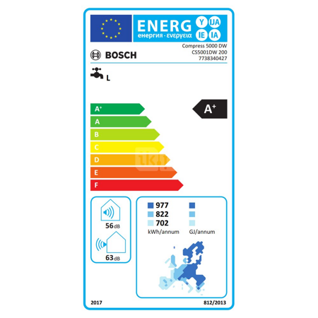 Pompa ciepła powietrze-woda do c.w.u. BOSCH TERMOTECHNIKA CS5001DW 200 1.75 kW 230 V