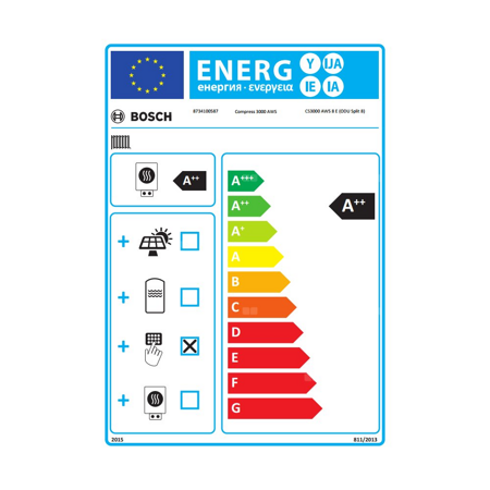 Pompa ciepła powietrze-woda split BOSCH TERMOTECHNIKA Compress 3000 AWS E 7.82 kW 230 V