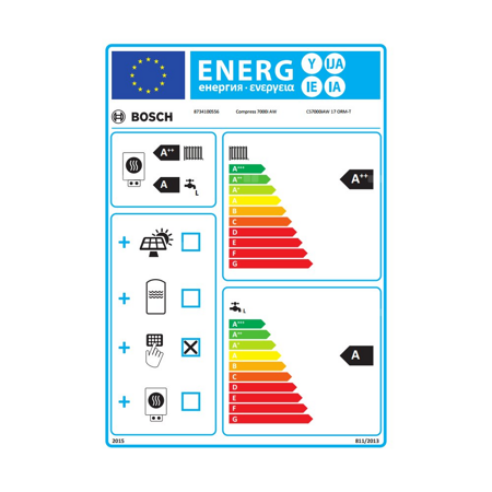 Pompa ciepła powietrze-woda split BOSCH TERMOTECHNIKA Compress 7000i AW 17 ORM-T 13.02 kW 400 V