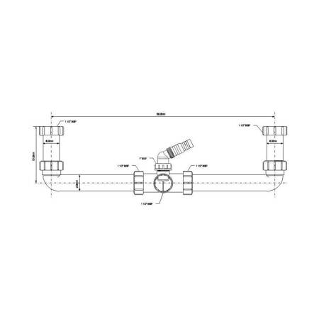 Przyłącze centralne 11/2"x40x11/2" do syfonu zlewozmywakowego z podłączeniem pralki lub zmywarki