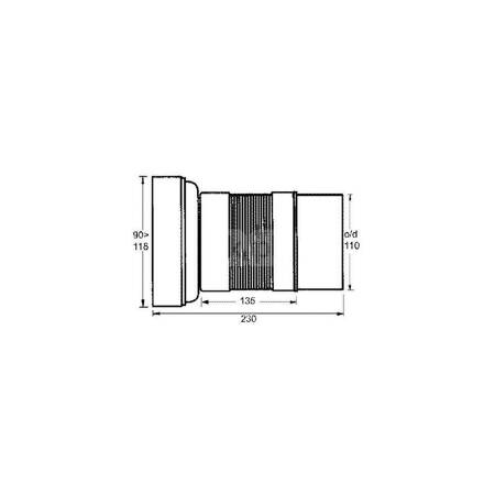 Przyłącze kanalizacyjne harmonijkowe L-270>540mm,wejście 90-110mm,wyjście 110mm