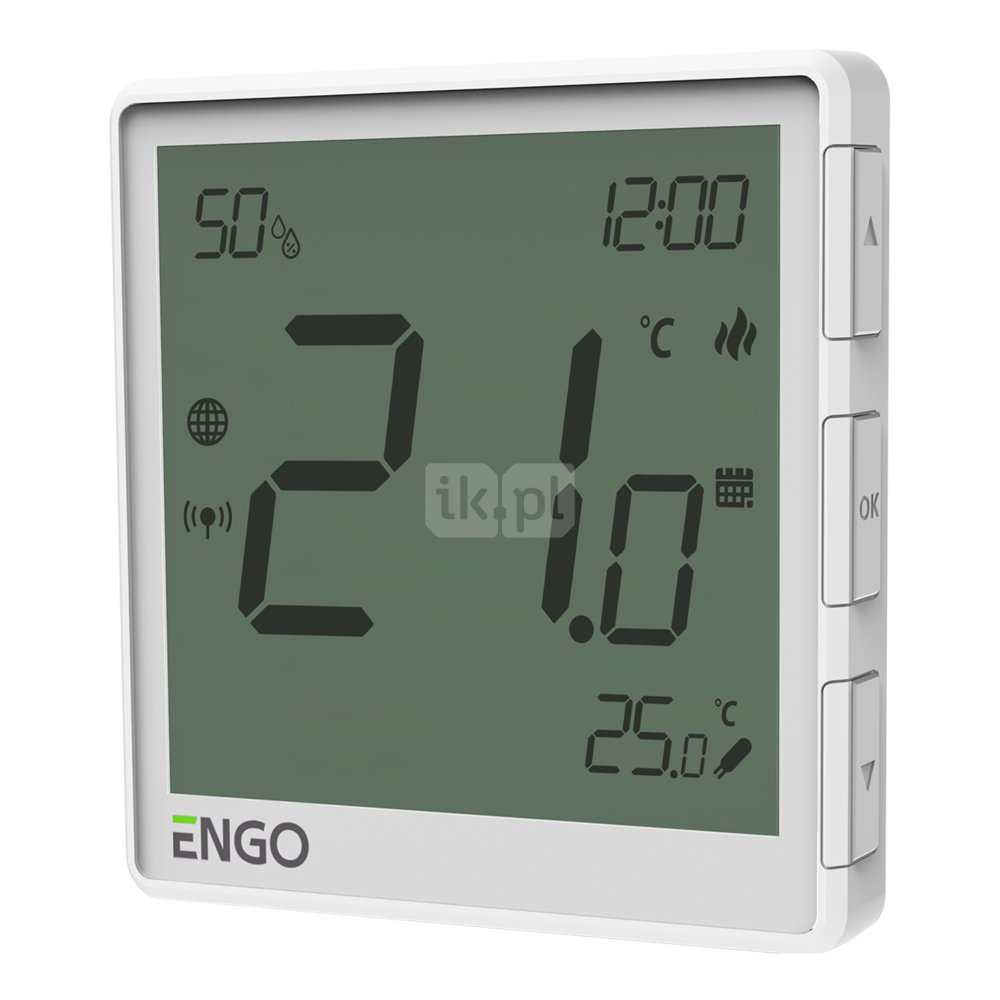 Regulator temperatury ENGO CONTROLS EONE-230W bezprzewodowy Zigbee z wyświetlaczem, montaż podtynkowy