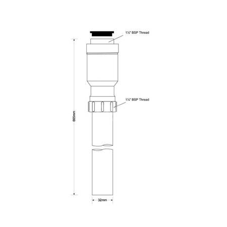 Syfon umywalkowy lub bidetowy 11/4"x32mm pionowy