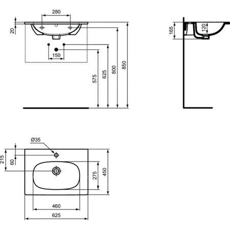 TESI UMYWALKA 60 CM BIAŁY MAT