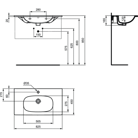 TESI UMYWALKA 80 CM BIAŁY MAT