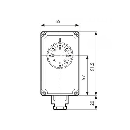 Termostat AFRISO TC2 zanurzeniowy 0-90'C, przyłącze GZ 1/2'', długość wkładki 100 mm