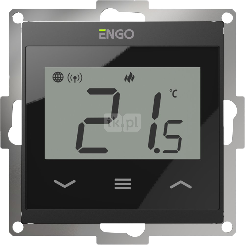 Termostat internetowy ENGO CONTROLS E55-B trój-/czteroprzewodowy 230 v czarny z wyświetlaczem