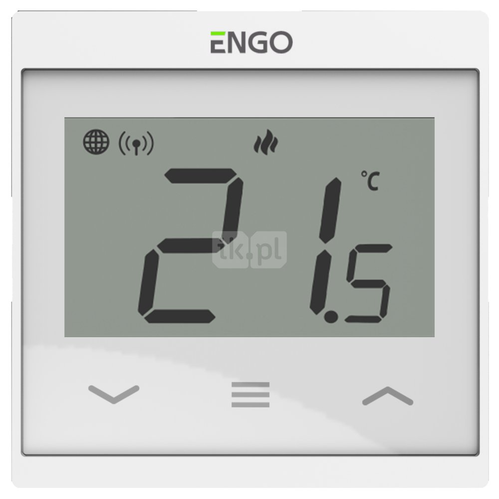 Termostat internetowy ENGO CONTROLS E55-W trój-/czteroprzewodowy 230 v biały z wyświetlaczem