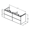 ADAPTO SZAFKA 121X45 4DRWS ANCT/MT