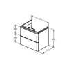 ADAPTO SZAFKA 57X41 2 DRWS GLS WHT