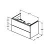 ADAPTO SZAFKA 81X45 2 DRWS ANCT/MT