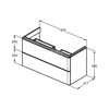 ADAPTO SZAFKA 97X41 2 DRWS GLS WHT