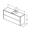 CONCA SZAFKA 120X37X55 2 DR+WTOP ANMT