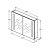 M+L SZAFKA Z LUST. WY 100X70 MATT AL 20W