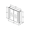 M+L SZAFKA Z LUST. WYS 80X70 MATT AL 20W