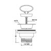 Spust umywalkowy 11/4"x60mm z sitkiem ze stali nierdzewnej i korkiem gumowym CHROM