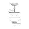 Spust zlewozmywakowy 11/2"x113mm z sitkiem wyciąganym ze stali nierdzewnej