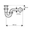 Syfon umywalkowy rurowy 11/4"x32mm bez spustu ANTYCZNY MOSIĄDZ