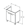 TEMPO SZAFKA 70 2 DRS MID GRY